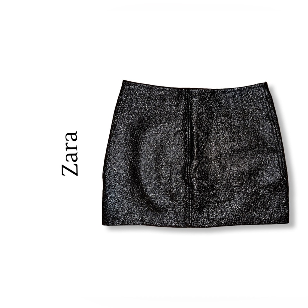 Zara Collection Black Shiny Mini Skirt
